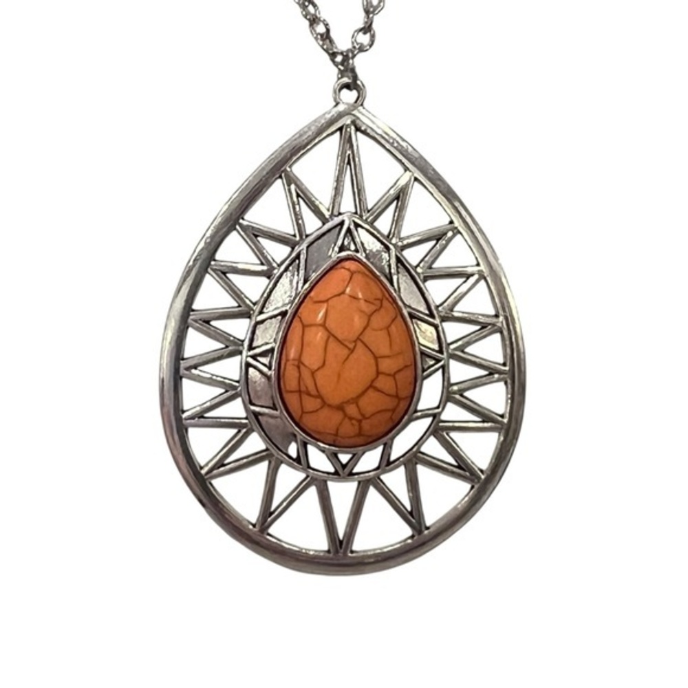SALE!! 2 for $15 3pc Jewelry Set Summer Sunbeam Orange Necklace Earrings Ring - Picture 7 of 16